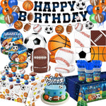 Linhaxm 191 Piece Sports Birthday Party Decorations set front view