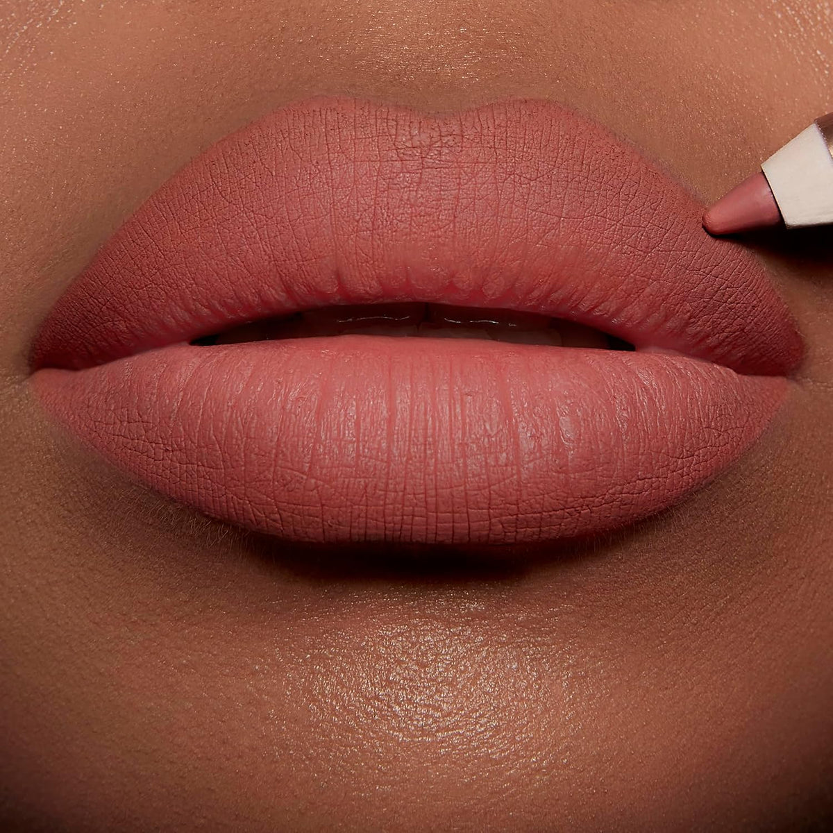 Authentic Charlotte Tilbury lip liner swatches on diverse skin tones