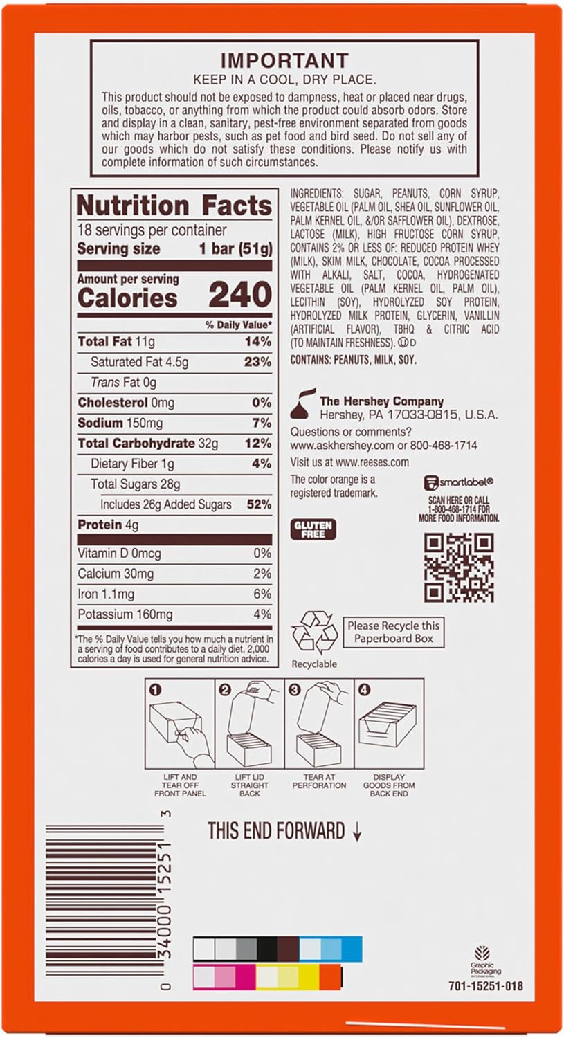 Reese's Fast Break milk chocolate covered chocolate bars individually wrapped pack