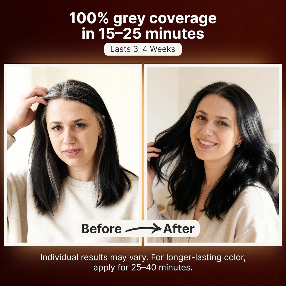 Herbishh Black Hair Dye Shampoo for Gray Hair Coverage 500ml - Image 3