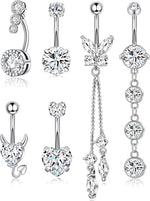 Zankulas surgical steel belly button ring front view body jewelry