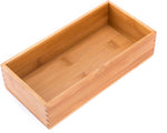 Bamboo Drawer Organizer Box for Office Home Black Orgnizer Boxes Office Organizer Boxes, Black 12"*4" - Image 10
