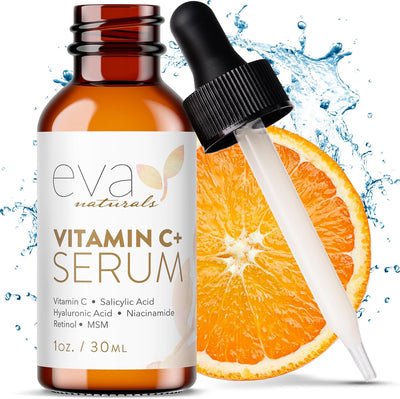 Eva Naturals Vitamin C Serum for Face – Anti Aging Dark Spot Remover with Retinol, Hyaluronic Acid, Niacinamide & Salicylic Acid – Face Serum for Women for Clear, Smooth, Radiant Skin - Image 1