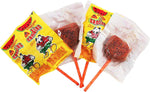 Spicy watermelon hard candy lollipops in a large bag for party snacks