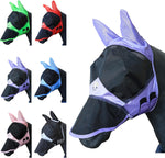 T Teke fine mesh horse fly mask with ears and nose front view