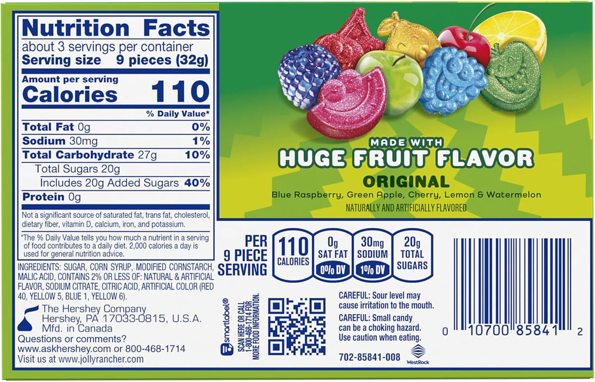 Jolly Rancher Assorted Fruit Flavored Candy open box display