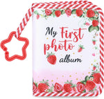 Niesel soft photo cloth book front view showcasing the strawberry print cover