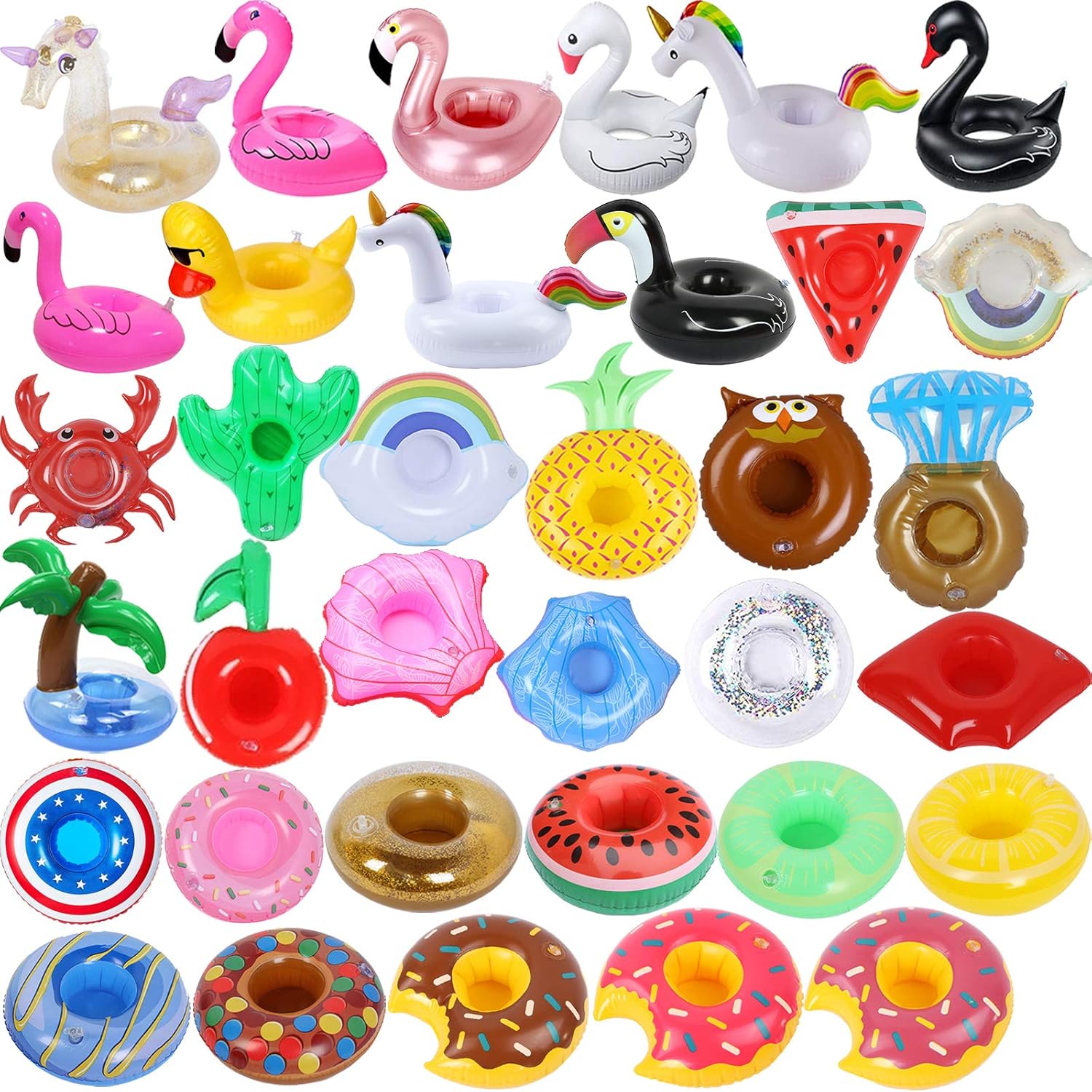 iShyan inflatable drink holder 35 pack assorted shapes