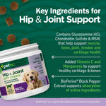 PetNC dog joint supplement liver flavored soft chews packaging back label