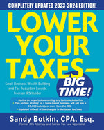 Sandy Botkin Lower Your Taxes Big Time 2023-2024 book front view paperback