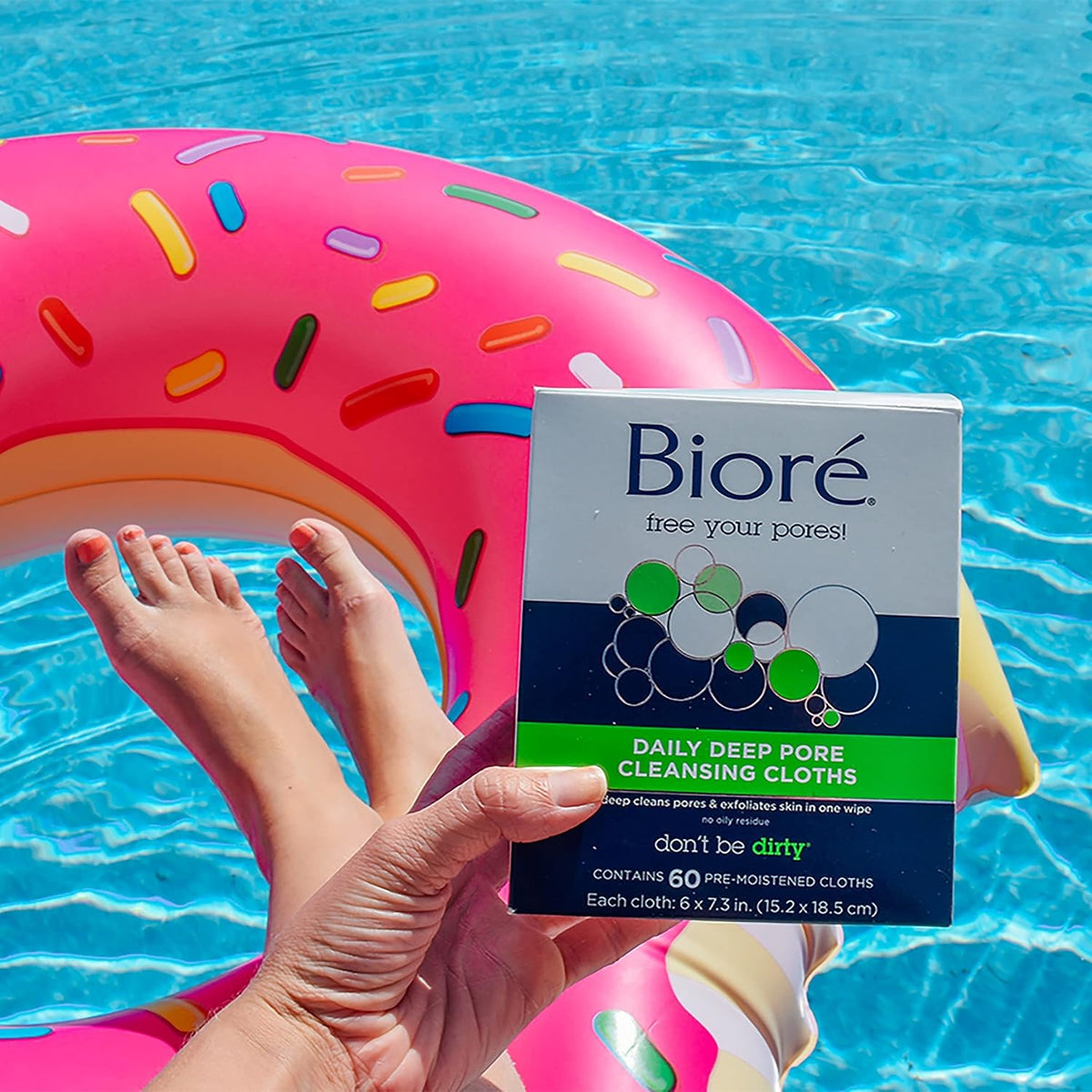 Detailed view of Biore makeup removing wipe texture