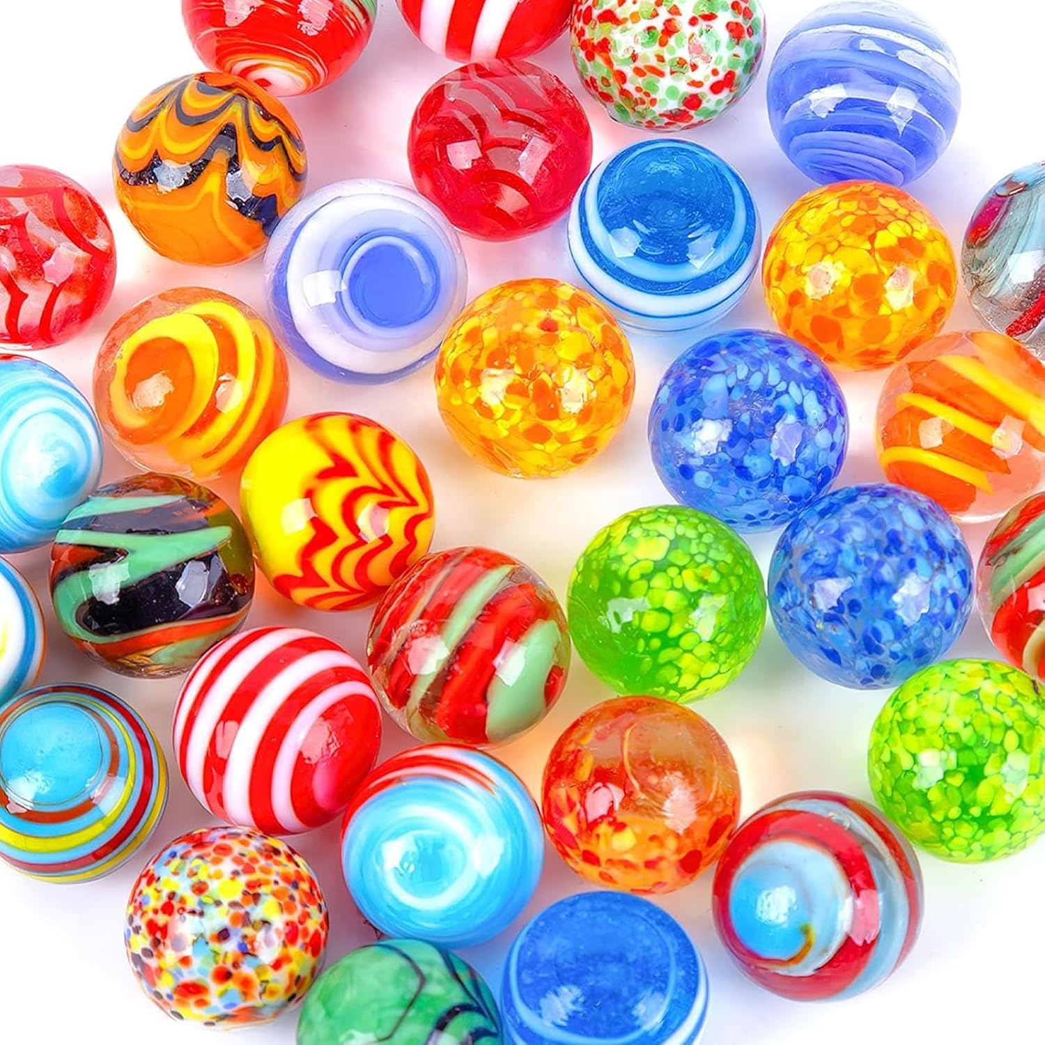 SallyFashion 32Piece glass marbles front view for home decor