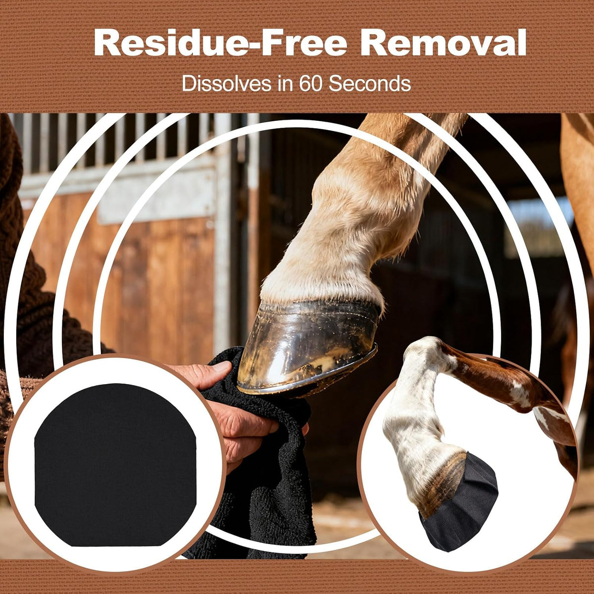 Premium imported USA equine care tape package used for secure magic cushion hoof packing