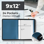 Dunwell 9x12 art folder open showing clear pockets