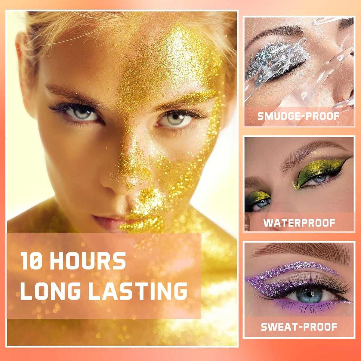Spdoo waterproof sparkling eye shadow applicator brush close up