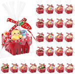 Mimorou strawberry themed gift baskets 24 set front view showing fully assembled party favor setup.