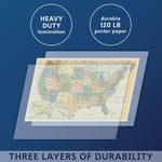 Vintage style USA map poster detail showing regional cartography