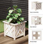 Pure Garden square plant pot angled perspective showing geometric pattern