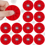 Sotiff spider web fidget spinners bulk pack front view showing red and purple superhero style circular designs.