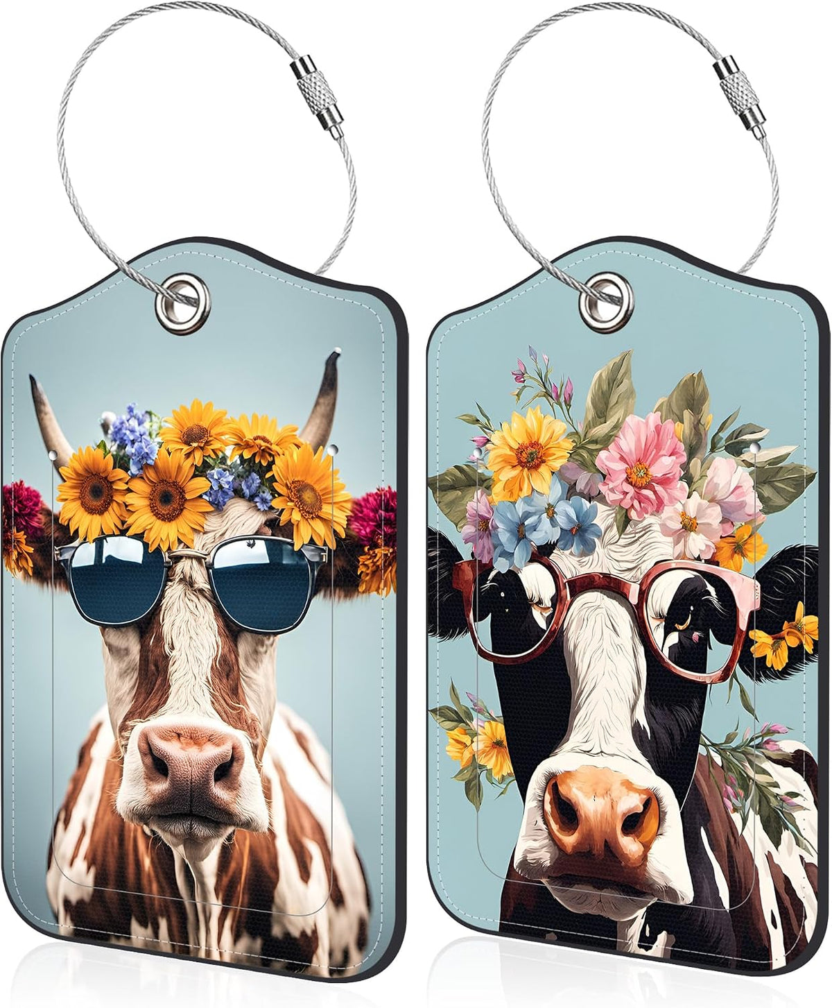 Mesmerizing Mountain Lake Scenery Luggage Tag for Suitcase 2 Pack Leather Luggage Tag with Privacy Flap Name ID Label and Metal Loop for Women Men Travel - Image 11
