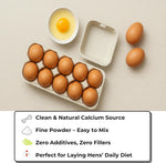 Resealable moisture resistant one pound bag of natural oyster shell flour.