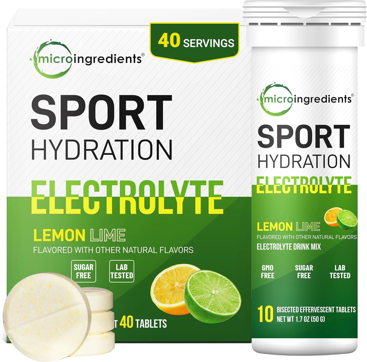 Micro Ingredients fizzy electrolyte drink tablets front view packaging