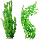 Hamiledyi extra large aquarium plants front view realistic green fish tank decorations.