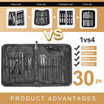 RedFlow 30 in 1 nail clipper set open leather case display