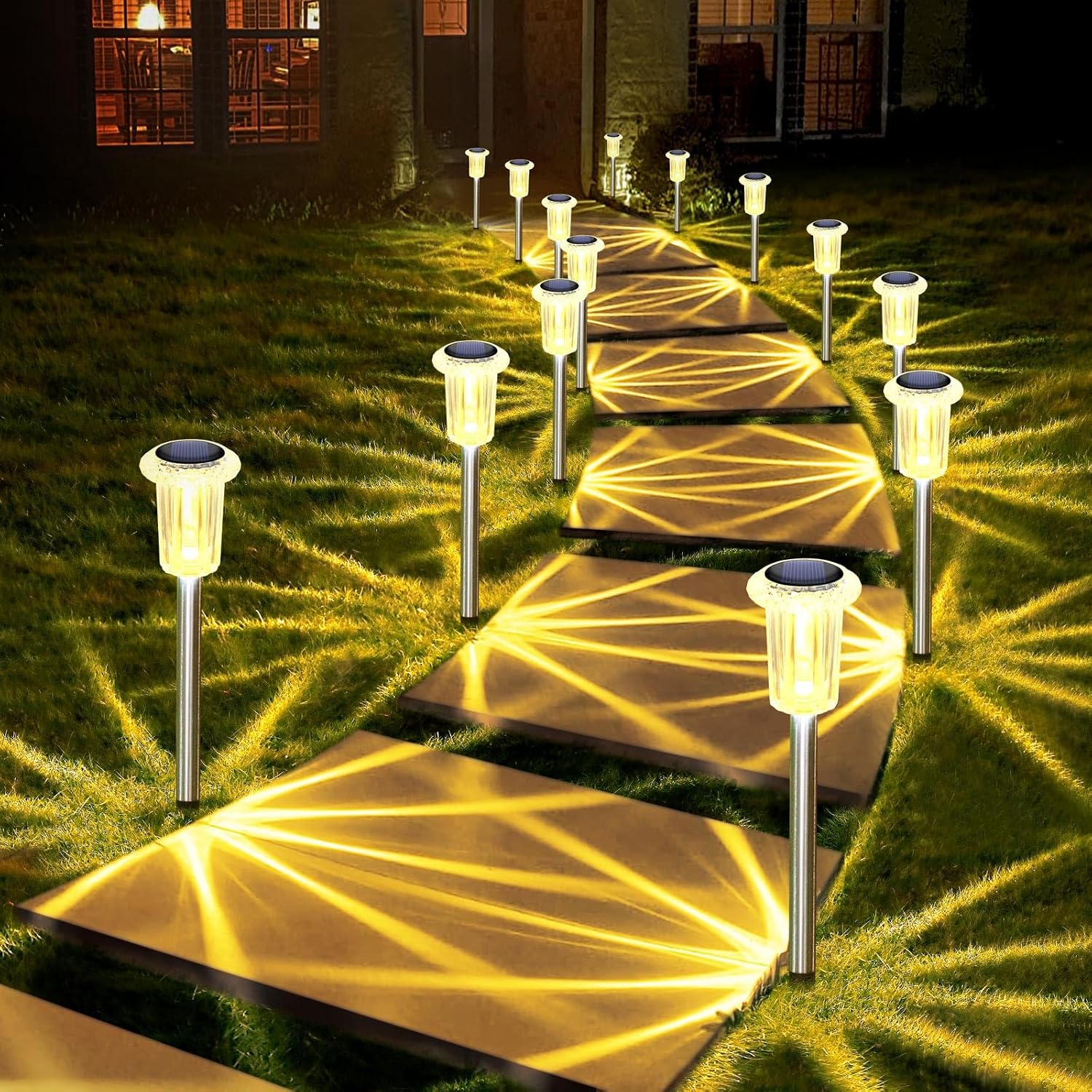 DenicMic solar pathway lights front view