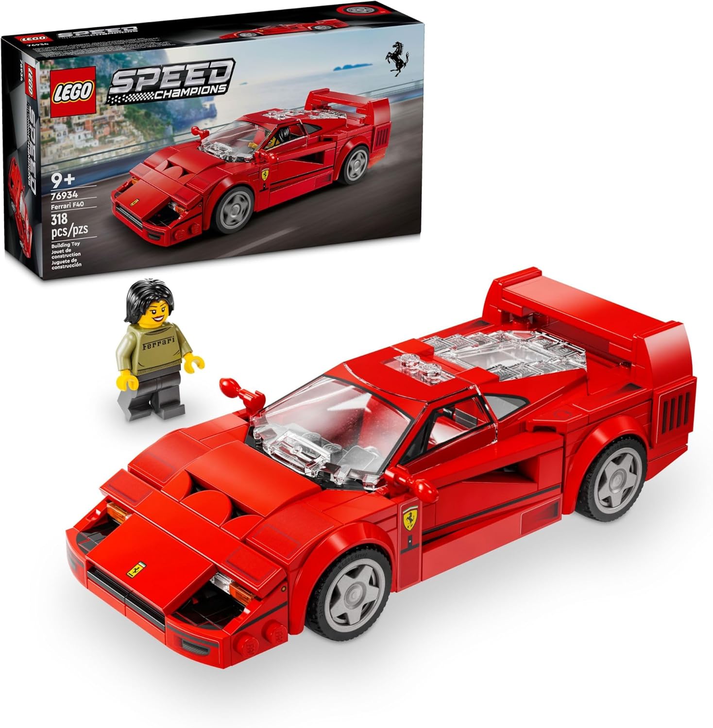 LEGO Speed Champions Ferrari F40 Supercar front view
