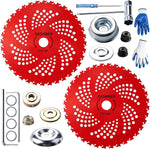 Gashwer Brush Cutter Blade Kit for Weedeater with Universal Adapter, 9" x 20T 2-Set Chainsaw Carbon Round Tooth Steel Saw Blades, Compatible with Stihl, Husqvarna, Ego, Oregon, Hitachi Trimmer - Image 9
