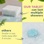 Aromatherapy shower tablets close up detail