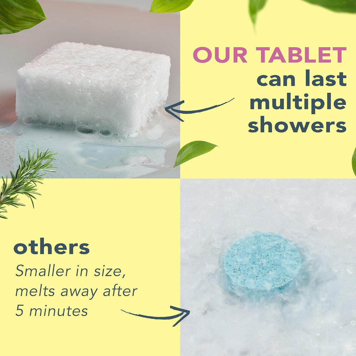 Aromatherapy shower tablets close up detail