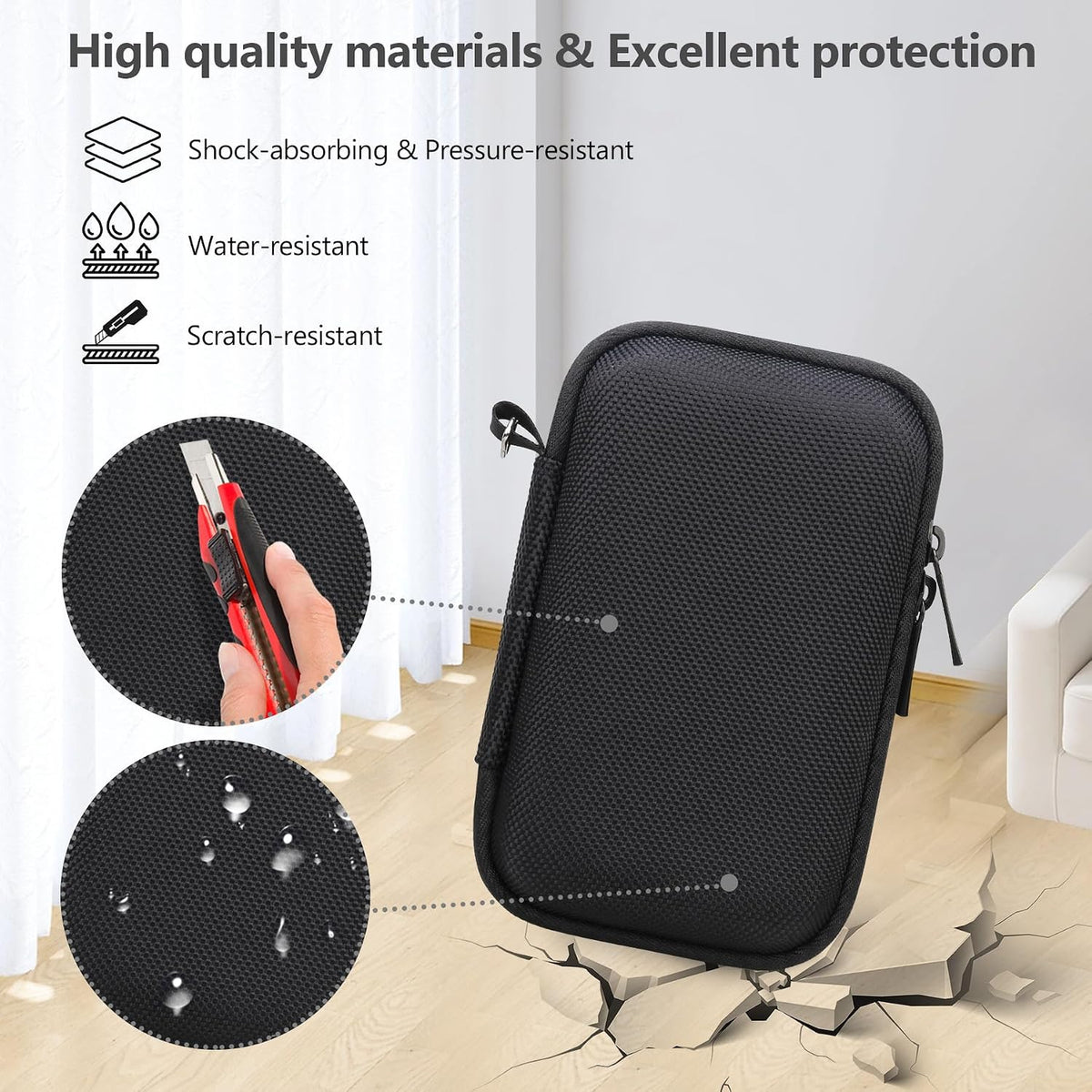 Supmay compact camera pouch elastic strap securing device