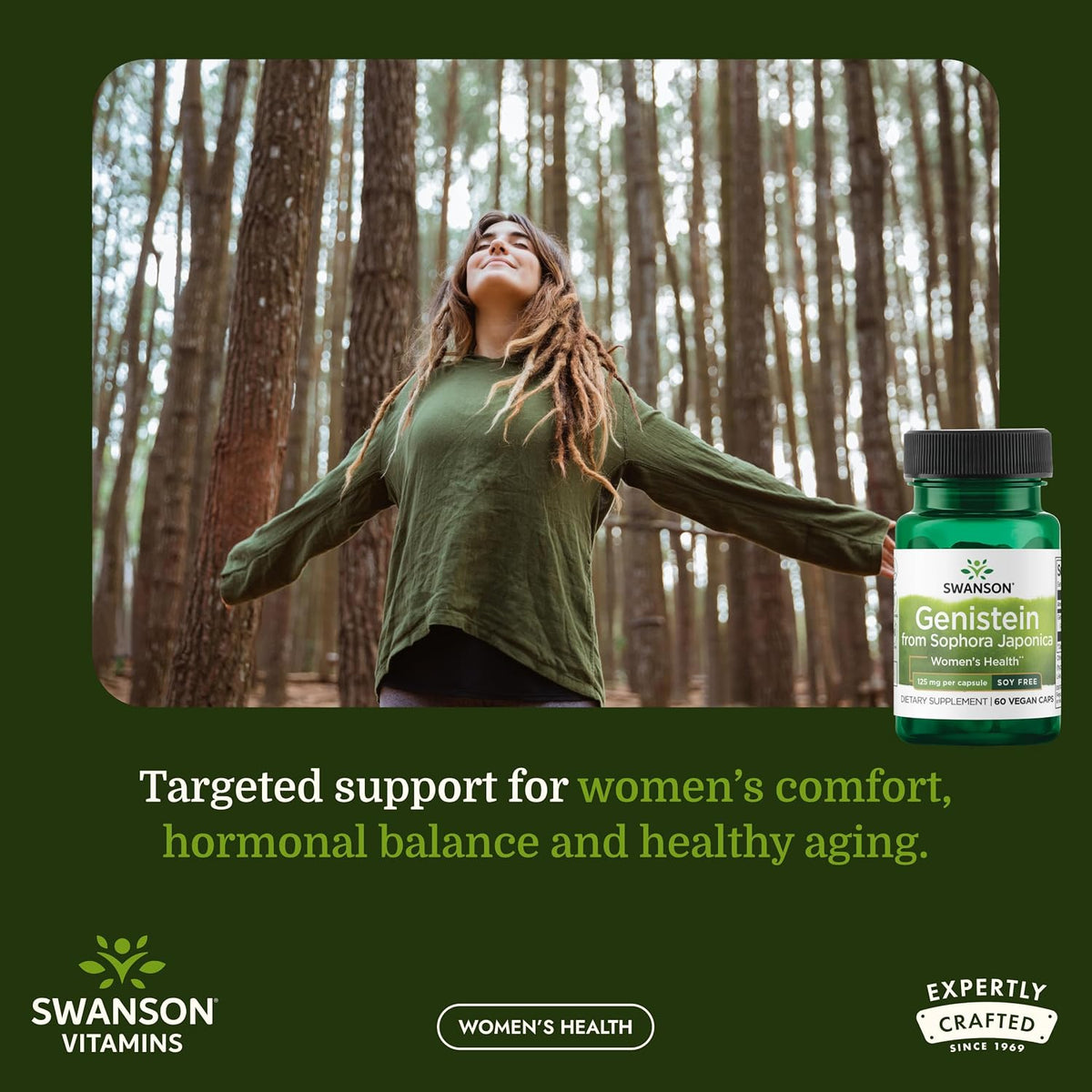 Swanson Soy-Free Genistein Supplement, 125 mg, 60 Vegan Capsules - Image 2