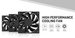 Darkrock premium black desktop computer cooling fans pack unboxed with mounting accessories