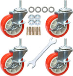 Aochenly heavy duty threaded stem caster wheels front view