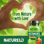 NATURELO non-gmo vitamin c supplement capsule size comparison