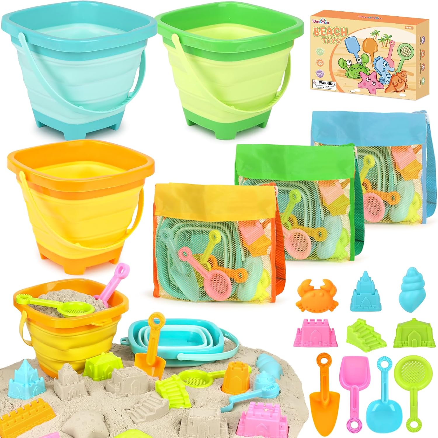 Dreamon 30-piece collapsible beach toy set front view