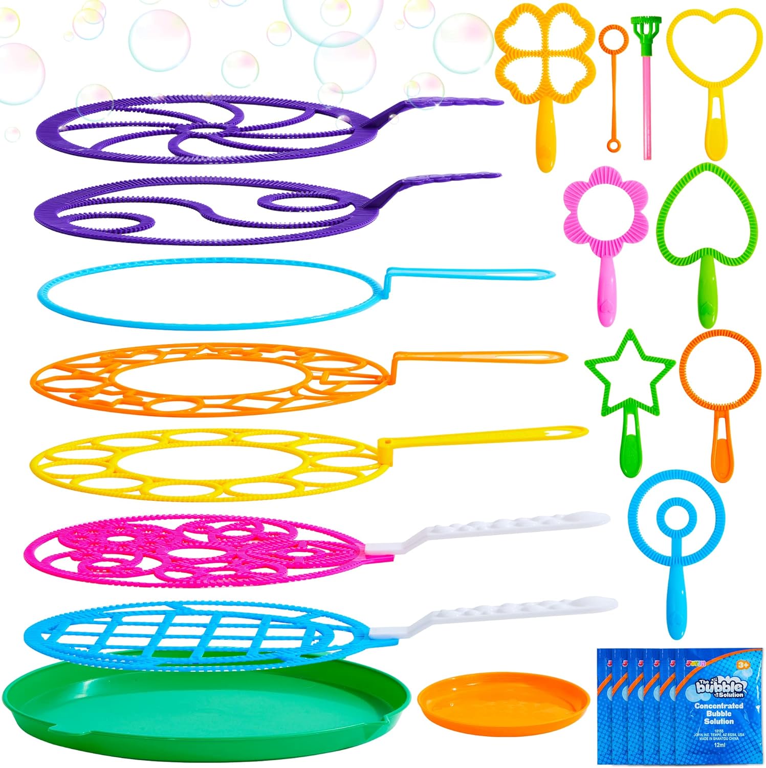 Joyin Big Bubble Wands Set 18 piece collection front view
