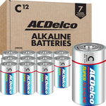 Powermax ACDelco 12-count C super alkaline batteries front view packaging for high-drain devices