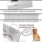 Side profile of the professional pet de-matting comb detailing the blade length.
