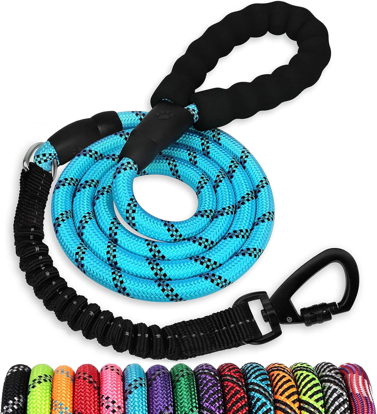 Jenico orange dog leash packaged for retail display