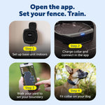 Smartphone application interface displaying the custom boundary mapping setup for yards.