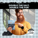 Side view of the 5.2 ounce packaging for Gustaf's Double Salt Dutch candy.