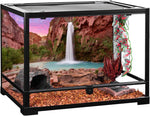 AWERT high-definition realistic sunset mountain landscape backdrop attached to a reptile enclosure