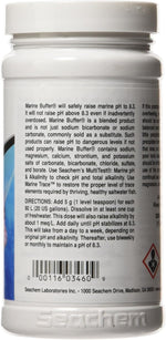 Seachem Marine Buffer powder packaging back label