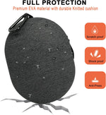 GEVO grey headphone case textured knitted surface closeup