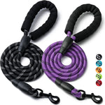 2 Pack Dog Leash, 4/5//6 FT Heavy Duty Nylon Rope Pet Leashes with Comfortable Padded Handle, Reflective Dog Leashes for Small Medium and Large Dogs (5FT-1/2,Black/Black) - Image 15