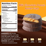 ChocZero low carb peanut butter cups individually wrapped pieces next to packaging.